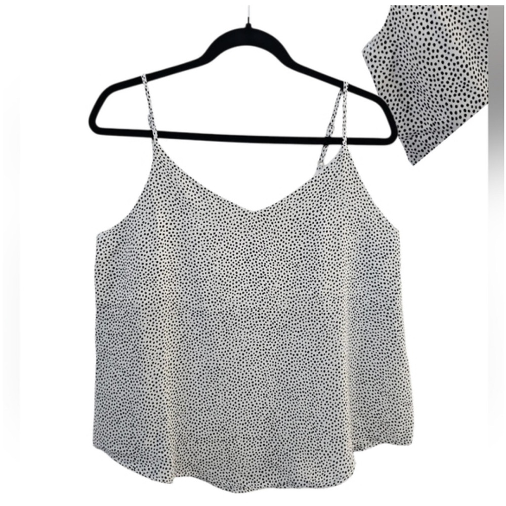 Anthropologie Mine White Spotted V-Neck Spaghetti Strap Camisole